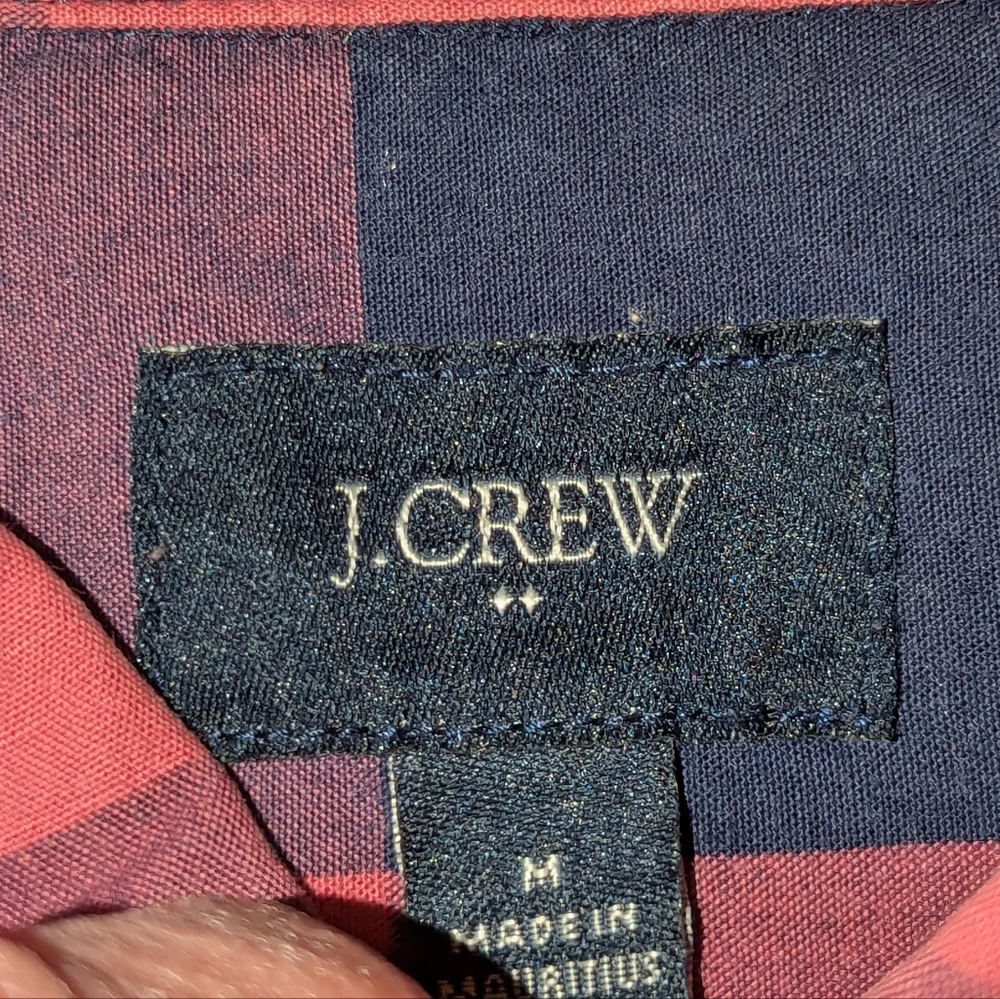 J. crew mens button down slim cut long sleeve cotton shirt, size medium